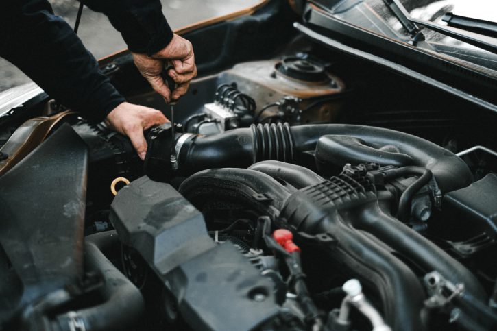 preparing to clean car engine